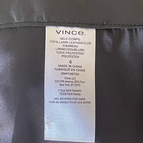 NWT $895 Vince Genuine Leather Shorts. Size4. Fits ( 4- 6), 100% Lamb Leather - Picture 7 of 13